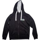 Fleece Kapuzenjacke schwarz mit Doppellogo